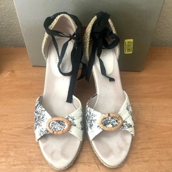 Sandales Compensées Cole Haan Air Ricki - Toile Beurre, Taille 10B, Talon 4" (Occasion Très Bon État)